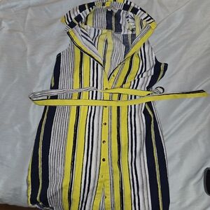 Striped Yellow and Blue Sleeveless Dress ASOS